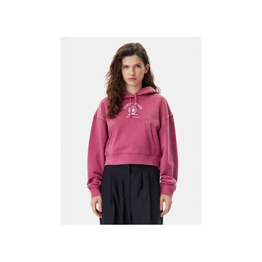 Tommy Jeans Bluza Varsity DW0DW20311 Różowy Boxy Fit ze sklepu MODIVO w kategorii Bluzy damskie - zdjęcie 178536868