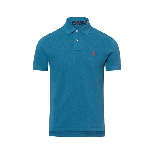 Polo Ralph Lauren Męska koszulka polo Mężczyźni Bawełna cyjan jednolity ze sklepu vangraaf w kategorii T-shirty męskie - zdjęcie 178537498