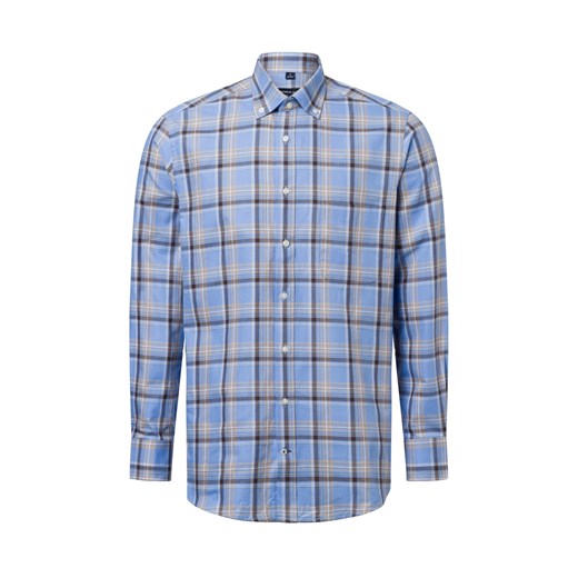 Andrew James Męska koszula casual Mężczyźni Regular Fit Bawełna jasnoniebieski w kratkę ze sklepu vangraaf w kategorii Koszule męskie - zdjęcie 178537526