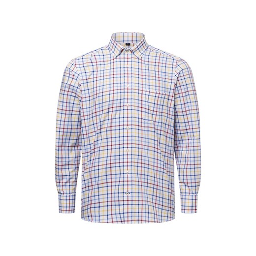 Andrew James Męska koszula casual Mężczyźni Regular Fit Bawełna biały w kratkę ze sklepu vangraaf w kategorii Koszule męskie - zdjęcie 178537527
