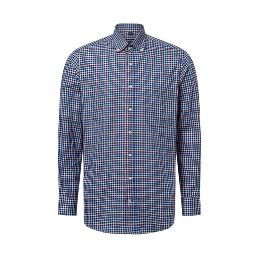 Andrew James Męska koszula casual Mężczyźni Regular Fit Bawełna granatowy w kratkę ze sklepu vangraaf w kategorii Koszule męskie - zdjęcie 178537528