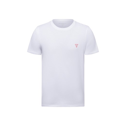 GUESS Koszulka męska Mężczyźni Bawełna biały jednolity ze sklepu vangraaf w kategorii T-shirty męskie - zdjęcie 178537575