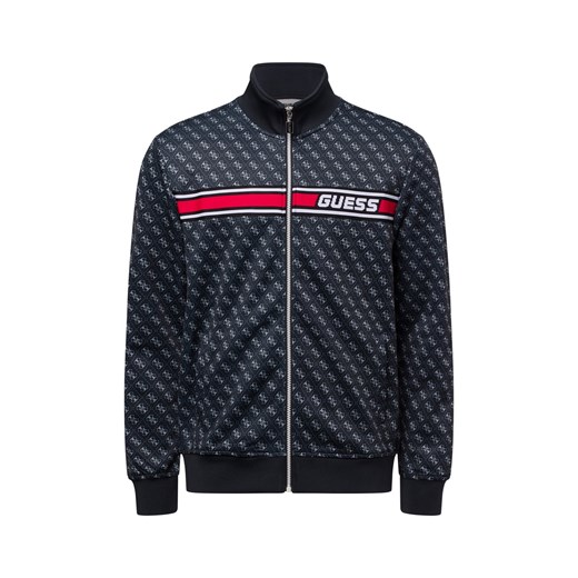 GUESS Bluza męska Mężczyźni czarny wzorzysty ze sklepu vangraaf w kategorii Bluzy męskie - zdjęcie 178537579