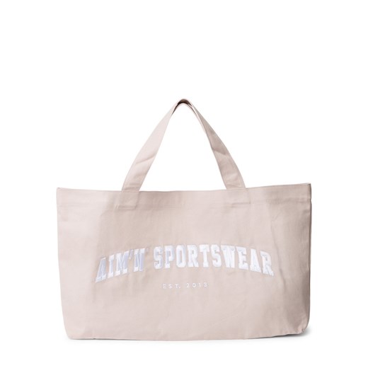 Aim'n Damska torba na zakupy - Varsity Tote Bag Kobiety Bawełna beżowy jednolity ze sklepu vangraaf w kategorii Torby Shopper bag - zdjęcie 178537588