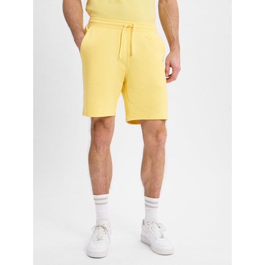 Tommy Hilfiger Spodenki - Essential Terry Sweatshort Mężczyźni Bawełna żółty jednolity ze sklepu vangraaf w kategorii Spodenki męskie - zdjęcie 178537597