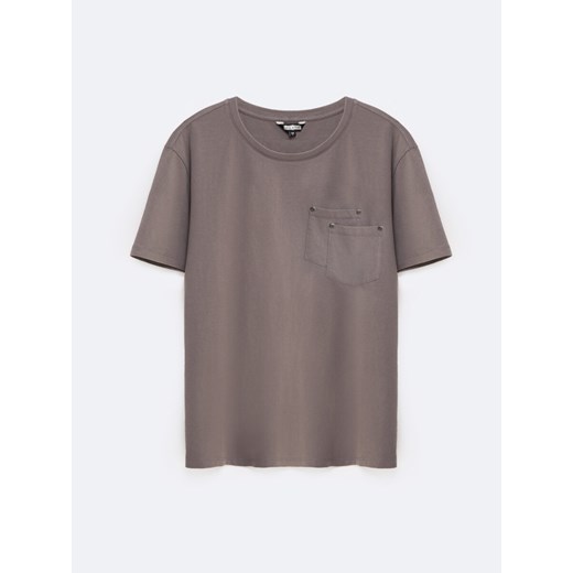 Koszulka męska z podwójną kieszonką na piersi szara Retores 905 ze sklepu Big Star w kategorii T-shirty męskie - zdjęcie 178538088