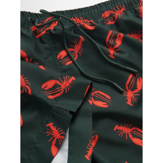 Reserved - Wzorzyste szorty plażowe - ciemnozielony Reserved XL Reserved