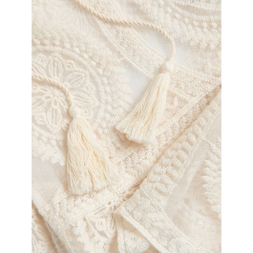 Reserved - Narzutka plażowa z wiązaniem - kremowy Reserved L Reserved