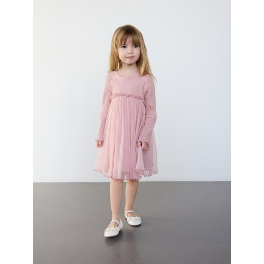 Reserved - Sukienka z tiulowym dołem - brudny róż Reserved 86 (12-18 m.) Reserved