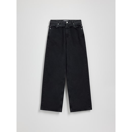 Reserved - Jeansy straight z przeszyciami - czarny Reserved 36 Reserved
