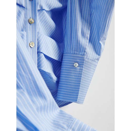 Reserved - Bawełniana koszula z drapowaniem - jasnoniebieski Reserved M Reserved