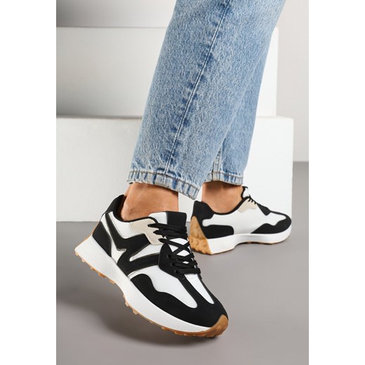Czarne Sneakersy Ozdobione Geometrycznym Motywem Zdivena ze sklepu renee.pl w kategorii Buty sportowe damskie - zdjęcie 178540178