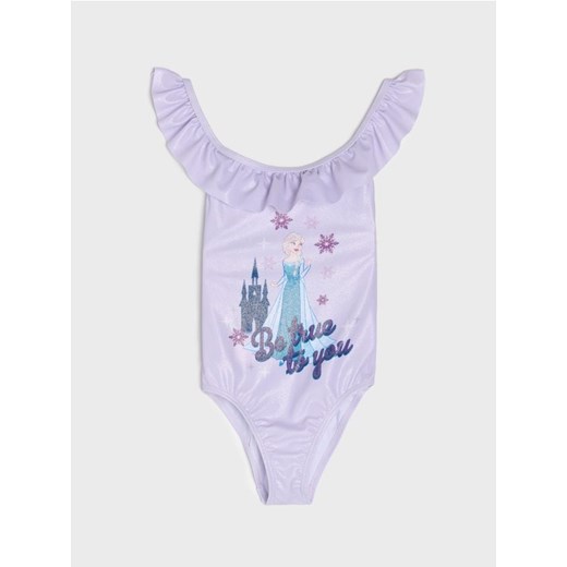 Sinsay - Błyszczący kostium kąpielowy Frozen - fioletowy Sinsay 86/92 Sinsay