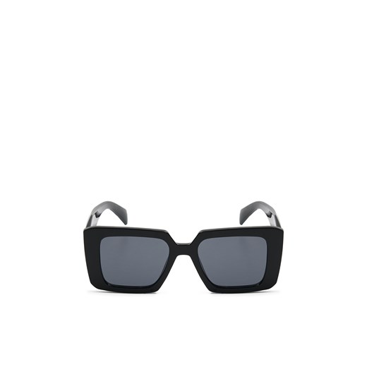 Cropp - Okulary przeciwsłoneczne z mocno zarysowanymi brzegami - czarny ze sklepu Cropp w kategorii Okulary przeciwsłoneczne damskie - zdjęcie 178542917