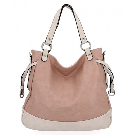 Uniwersalna Torebka Damska XL firmy Hernan HB982 Brudny Róż ze sklepu PaniTorbalska w kategorii Torby Shopper bag - zdjęcie 178544305