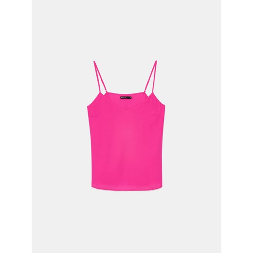 Mohito - Różowy top basic - mocny różowy ze sklepu Mohito w kategorii Bluzki damskie - zdjęcie 178544646