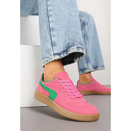 Różowo-Zielone Casualowe Sneakersy Typu Kultowe Tenisówki Ablerri ze sklepu renee.pl w kategorii Buty sportowe damskie - zdjęcie 178544795