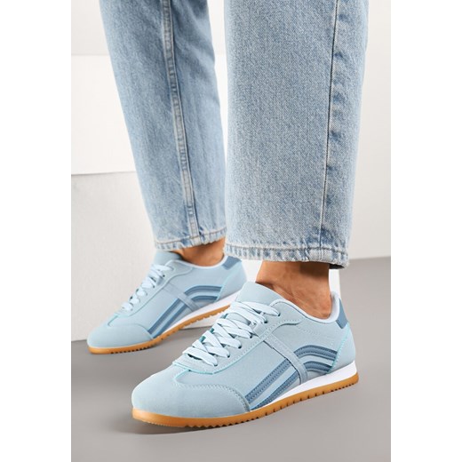 Niebieskie Sneakersy Typu Klasyczne Tenisówki Zdobione Przeszyciami Zardiva ze sklepu renee.pl w kategorii Buty sportowe damskie - zdjęcie 178544807