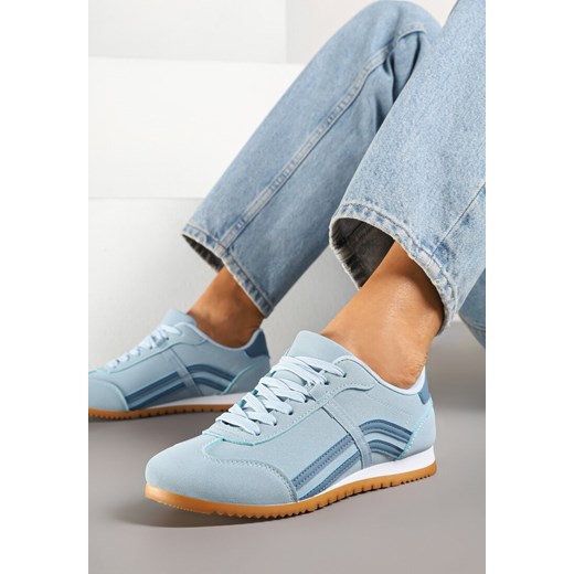Niebieskie Sneakersy w Stylu Kultowych Tenisówek z Ozdobnymi Przeszyciami Wendiva ze sklepu born2be.pl w kategorii Buty sportowe damskie - zdjęcie 178545528
