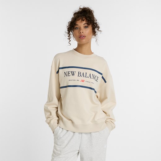Bluza damska New Balance WT51923LIN – beżowa ze sklepu New Balance Poland w kategorii Bluzy damskie - zdjęcie 178545979