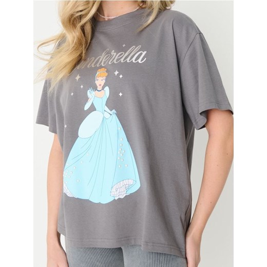 Sinsay - Koszulka loose fit Disney Princess - szary ze sklepu Sinsay w kategorii Bluzki damskie - zdjęcie 178551236