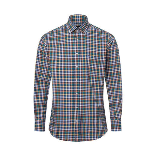 Andrew James Męska koszula casual Mężczyźni Regular Fit Bawełna granatowy w kratkę ze sklepu vangraaf w kategorii Koszule męskie - zdjęcie 178551535