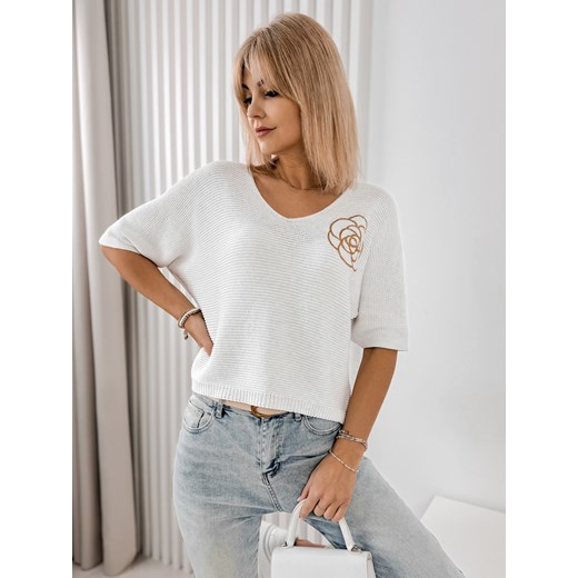 sweter bloxen biały one size ze sklepu UBRA w kategorii Swetry damskie - zdjęcie 178555458