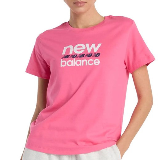 Koszulka New Balance WT51540DAB - różowa ze sklepu streetstyle24.pl w kategorii Bluzki damskie - zdjęcie 178558089