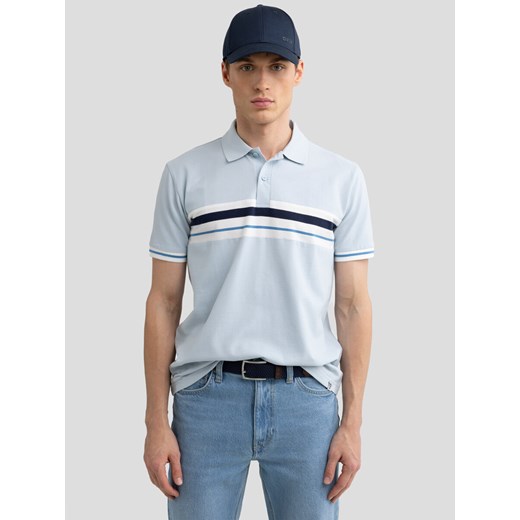 Koszulka męska polo błękitna Poloer 400 ze sklepu Big Star w kategorii T-shirty męskie - zdjęcie 178559628