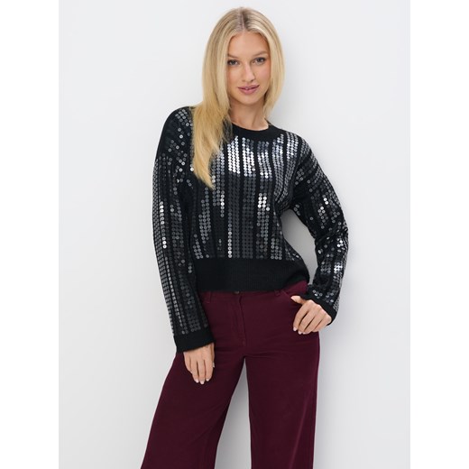 Mohito - Sweter z cekinami - czarny ze sklepu Mohito w kategorii Swetry damskie - zdjęcie 178559785