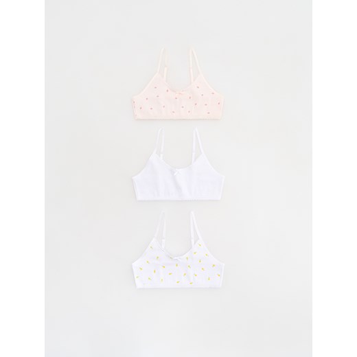 Reserved - Bieliźniany top na ramiączkach 3 pack - biały ze sklepu Reserved w kategorii Staniki dla dziewczynki - zdjęcie 178560735
