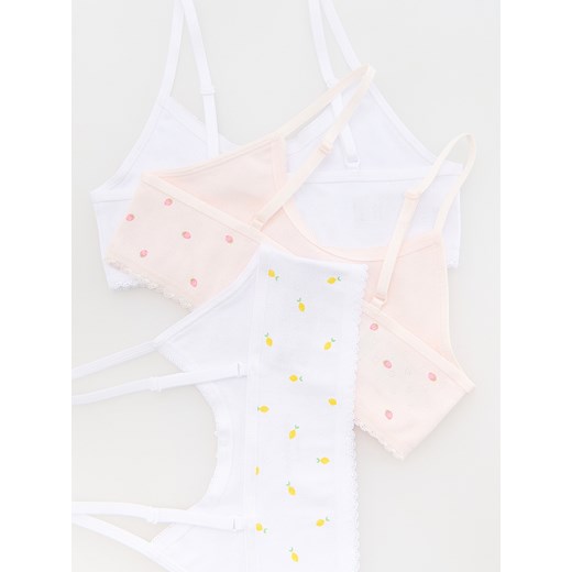 Reserved - Bieliźniany top na ramiączkach 3 pack - biały Reserved 146/152 (10-11 lat) Reserved