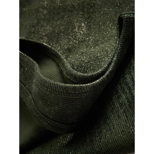 Reserved - Połyskujący top na ramiączkach - oliwkowy Reserved S Reserved