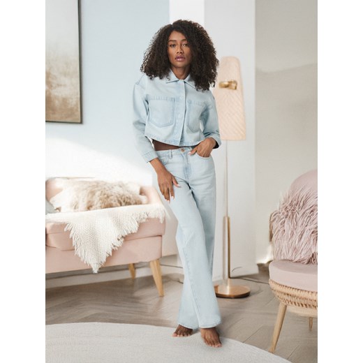 Sinsay - Jeansy high waist - niebieski Sinsay 36 Sinsay