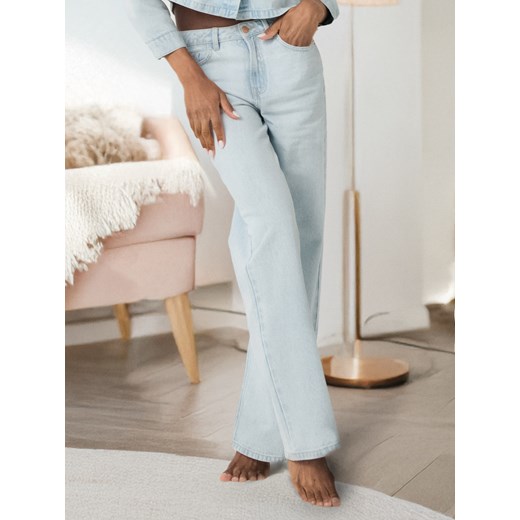 Sinsay - Jeansy high waist - niebieski Sinsay 44 Sinsay