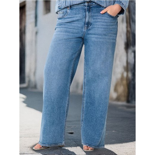 Sinsay - Jeansy wide leg high waist - niebieski ze sklepu Sinsay w kategorii Jeansy damskie - zdjęcie 178562057