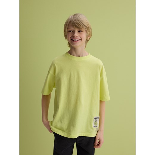 Reserved - Bawełniany T-shirt z haftem - żółty ze sklepu Reserved w kategorii T-shirty chłopięce - zdjęcie 178563087