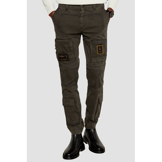 AERONAUTICA MILITARE Zielone męskie spodnie bojówki Anti-G, Rozmiar 52 ze sklepu outfit.pl w kategorii Spodnie męskie - zdjęcie 178563836
