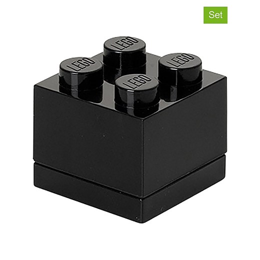 LEGO Pojemniki (3 szt.) &quot;Mini 4&quot; w kolorze czarnym - 4,6 x 4,3 x 4,6 cm ze sklepu Limango Polska w kategorii Pojemniki kuchenne - zdjęcie 178564948