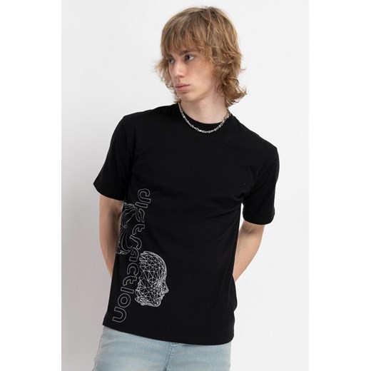 Czarny t-shirt z autorską grafiką z przodu, kolor - czarny, rozmiar - 188 ze sklepu REPORTER w kategorii T-shirty chłopięce - zdjęcie 178566365