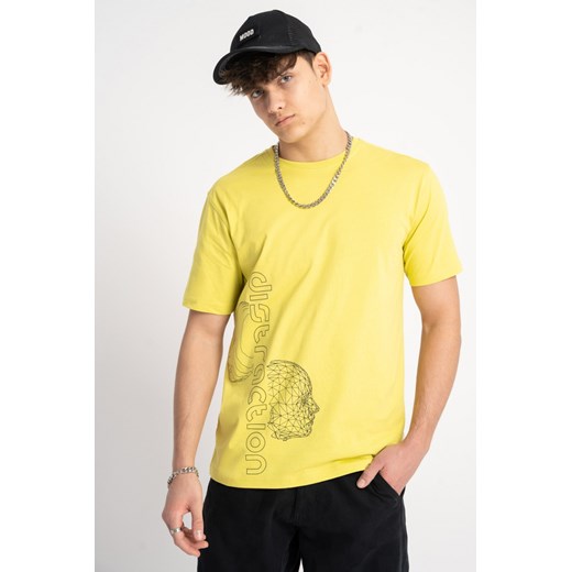 Limonkowy t-shirt z autorską grafiką z przodu, kolor - limonkowy, rozmiar - 182 ze sklepu REPORTER w kategorii T-shirty chłopięce - zdjęcie 178566657