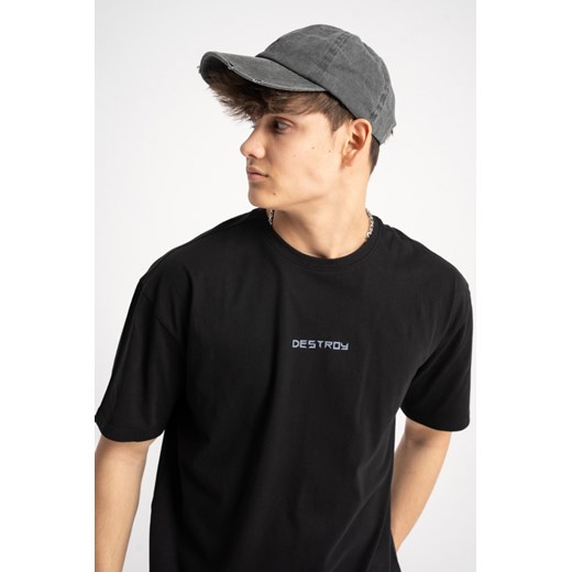 Czarny t-shirt z autorską grafiką na plecach, rozmiar - 140, kolor - czarny ze sklepu REPORTER w kategorii T-shirty chłopięce - zdjęcie 178566668