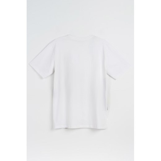 Biały t-shirt z kontrastową grafiką z przodu, rozmiar - 146, kolor - biały okazyjna cena Young Reporter