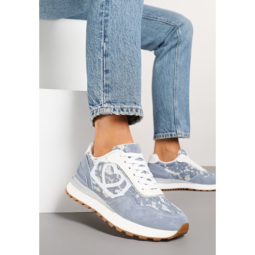 Niebieskie Sneakersy z Koronkowymi Zdobieniami Dallriva ze sklepu renee.pl w kategorii Buty sportowe damskie - zdjęcie 178567458