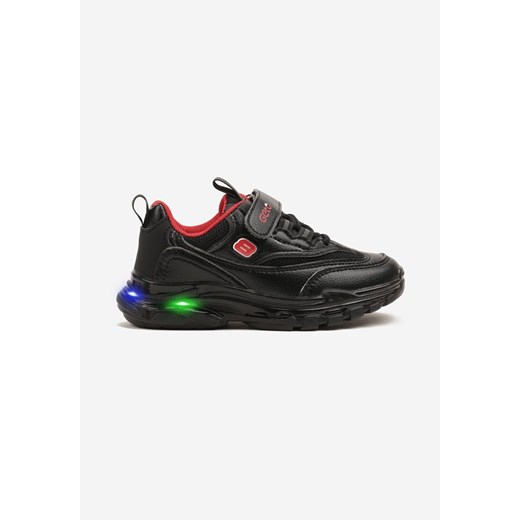 Czarno-Czerwone Buty Sportowe Sneakersy z Lampkami LED Nemiopis ze sklepu born2be.pl w kategorii Buty sportowe dziecięce - zdjęcie 178568039