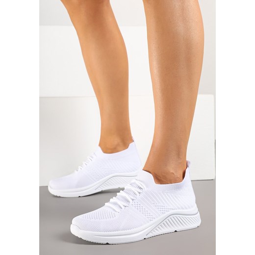 Białe Siateczkowe Buty Sportowe Sneakersy na Zdobionej Podeszwie Talloti ze sklepu renee.pl w kategorii Buty sportowe damskie - zdjęcie 178569365