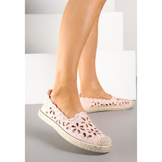 Różowe Espadryle Vices Ozdobione Ażurowym Wzorem i Ozdobną Plecionką Arivosa ze sklepu renee.pl w kategorii Espadryle damskie - zdjęcie 178570007