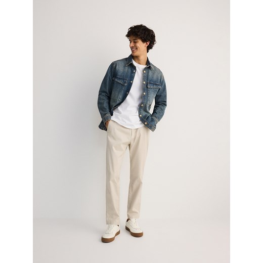 Reserved - Spodnie chino slim fit - złamana biel ze sklepu Reserved w kategorii Spodnie męskie - zdjęcie 178570387