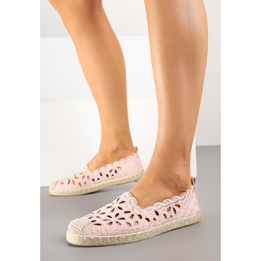 Różowe Ażurowe Espadryle Vices z Plecionym Sznurkiem Arivila ze sklepu born2be.pl w kategorii Espadryle damskie - zdjęcie 178571688