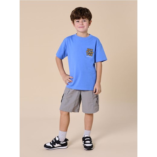 Sinsay - Koszulka z nadrukiem na plecach - niebieski ze sklepu Sinsay w kategorii T-shirty chłopięce - zdjęcie 178573198